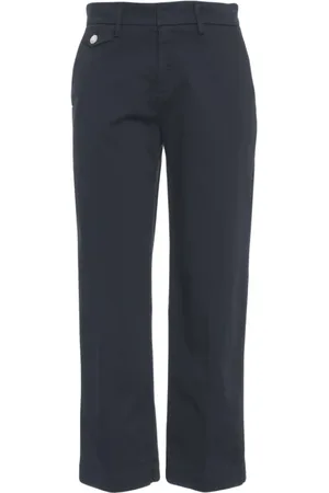 Liu Jo Femme, Pantalons, Bleu, Taille: W28 Pantalon Chino Bleu avec Strass Élégant