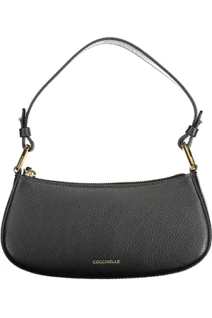 Coccinelle Femme, Sacs, Noir, Taille: ONE Size Sac à Main Mini en Cuir Noir avec Bandoulière Amovible