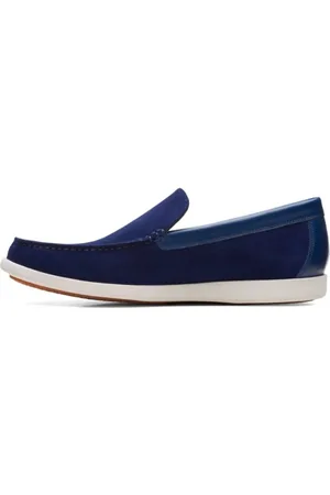 Clarks Homme, Chaussures, Bleu, Taille: 40 EU Mocassin en cuir bleu Ferius Creek