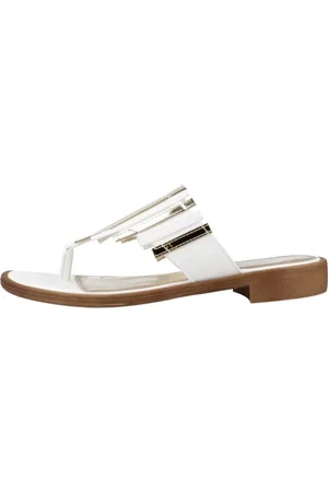 CAFèNOIR Femme, Chaussures, Blanc, Taille: 37 EU Tongs Multi-Brides Colorées