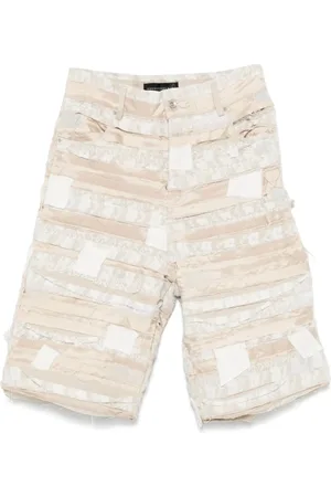 Who Decides War Homme, Shorts, Multicolore, Taille: W36 Beige Front Button Zip Fastening Shorts