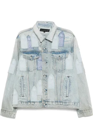 Who Decides War Homme, Vestes, Bleu, Taille: L Veste Extérieure Bleu Ciel à Boutons