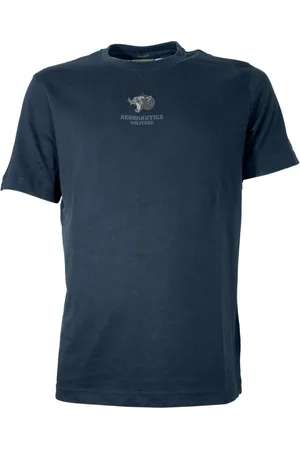 Aeronautica Militare Homme, Tops, Bleu, Taille: 2XL T-shirt Homme Col Rond en Coton Bleu