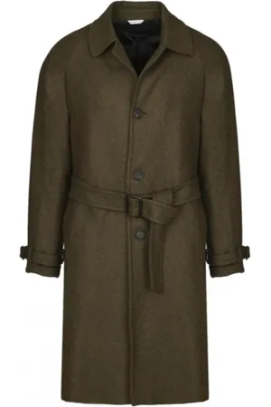 Manuel Ritz Homme, Manteaux, Vert, Taille: S Manteau en Laine avec Ceinture