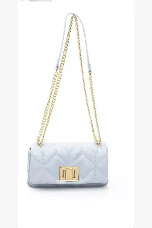 BALDININI Femme, Sacs, Bleu, Taille: ONE Size Sac à Bandoulière en Cuir Bleu Clair Tendance