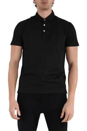 Dondup Homme, Tops, Noir, Taille: XL Polo en jersey avec col boutonné