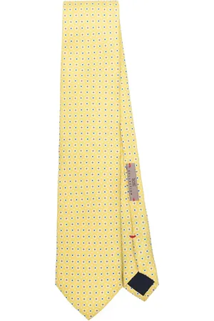 Lady Anne Homme, Accessoires, Jaune, Taille: ONE Size Cravate Géométrique Jaune Citron Pointe