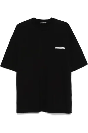 Cole Buxton Homme, Tops, Noir, Taille: S T-shirt Noir avec Logo Imprimé et Col Rond