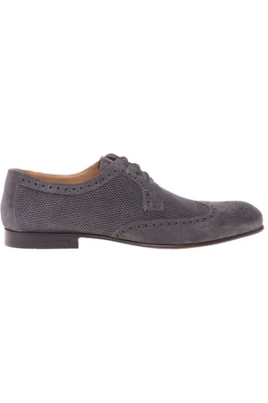BALDININI Homme, Chaussures, Gris, Taille: 45 EU Grey printed suede lace-up