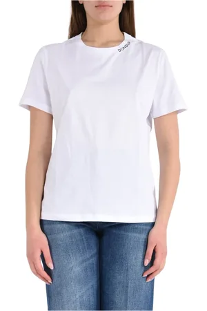 Dondup Femme, Tops, Blanc, Taille: 40 FR T-shirt col rond en jersey de coton