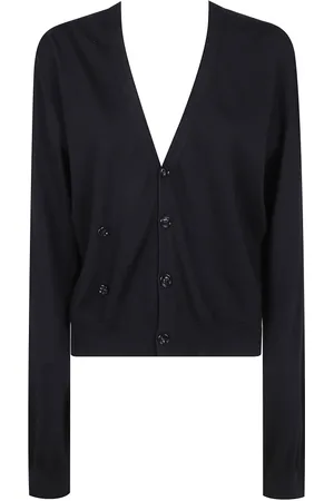 ANN DEMEULEMEESTER Femme, Pulls, Noir, Taille: 38 FR Cardigan Asymétrique avec Fermeture