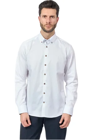 Bugatti Homme, Chemises, Blanc, Taille: 2XL Chemise Blanche Manches Longues Coupe Régulière