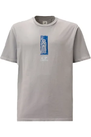 C.P. Company Homme, Tops, Violet, Taille: XL T-shirt en jersey avec logo devant derrière