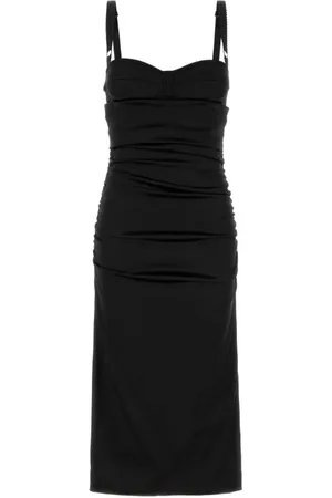 Dolce & Gabbana Femme, Robes, Noir, Taille: 36 FR Robe noire en satin stretch