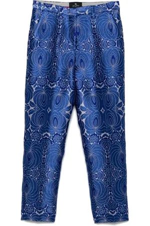 Etro Femme, Pantalons, Bleu, Taille: 40 FR Pantalon Bleu Pacifique Bouton Caché