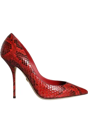 Dolce & Gabbana Femme, Chaussures, Rouge, Taille: 36 1/2 EU Escarpins à Talons Hauts en Cuir Rouge Stiletto