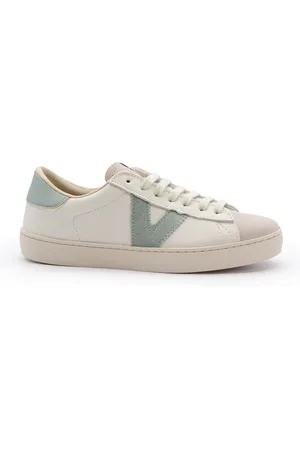 victoria Homme, Chaussures, Blanc, Taille: 36 EU Baskets Vertes en Cuir Design Ergonomique