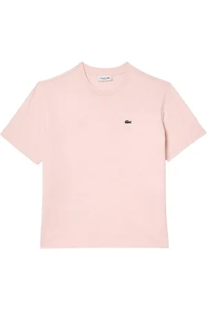 Lacoste Femme, Tops, Rose, Taille: 36 FR T-shirt coupe décontractée col rond