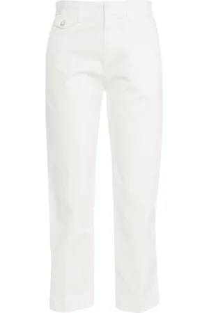Liu Jo Femme, Pantalons, Blanc, Taille: W29 Pantalon Chino Blanc avec Détails en Strass