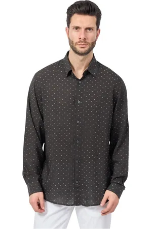 Armani Exchange Homme, Chemises, Noir, Taille: S Chemise Noire en Coton à Motif