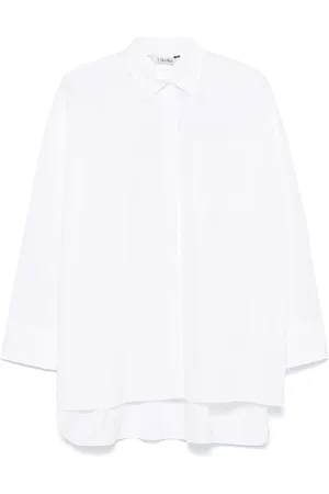 Max Mara Femme, Blouses et Chemises, Blanc, Taille: 38 FR Chemise en coton à ligne droite