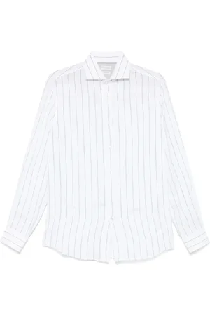 Brunello Cucinelli Homme, Chemises, Blanc, Taille: M Chemise Blanche Col Classique Manches Longues