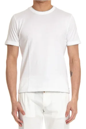 ELEVENTY Homme, Tops, Blanc, Taille: XL T-shirt blanc avec doubles finitions