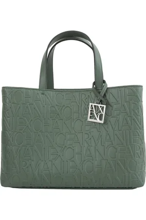 Armani Exchange Femme, Sacs, Vert, Taille: ONE Size Sac de magasinage vert Modèle élégant