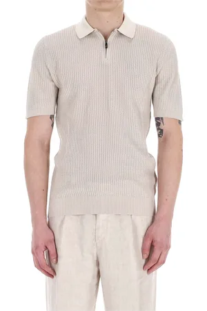 ELEVENTY Homme, Tops, , Taille: L Polo en Coton à Demi-Zip
