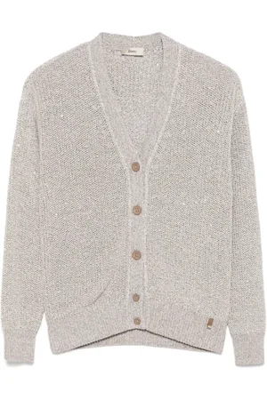 HERNO Femme, Pulls, Gris, Taille: 40 FR Cardigan Tricoté Élégant pour Femmes