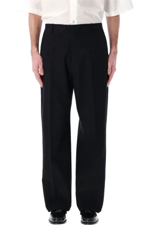 STUDIO NICHOLSON Homme, Pantalons, Noir, Taille: L Pantalon Large Noir en Mélange de Coton