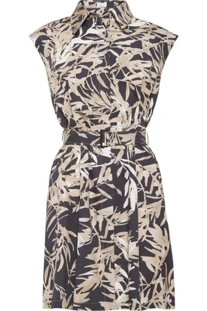 Brunello Cucinelli Femme, Robes, Multicolore, Taille: 36 FR Robe sans manches grise anthracite avec ceinture
