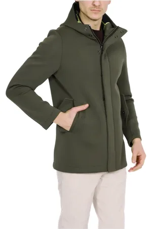 BOB der Bär Homme, Sweatshirts et sweats à capuche, Vert, Taille: L Parka à Capuche en Laine Mélangée Vert Scuba