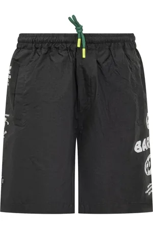 BARROW Homme, Shorts, Noir, Taille: S Shorts Imprimés avec Cordon à la Taille Poches Avant