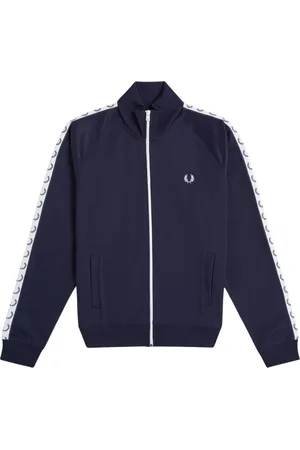 Fred Perry Homme, Vestes, Bleu, Taille: M Veste de sport avec couronne de laurier