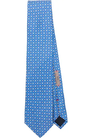 Lady Anne Homme, Accessoires, Bleu, Taille: ONE Size Cravate à motif géométrique et bout pointu