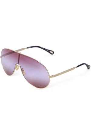 Chloé Femme, Accessoires, Violet, Taille: ONE Size Lunettes de soleil à monture en bouclier et verres dégradés
