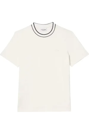 Lacoste Homme, Tops, Blanc, Taille: S T-shirt à col rayé