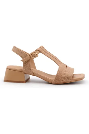 Bruno Premi Femme, Chaussures, Brun, Taille: 39 EU Sandales en Cuir à Bout Carré Marron