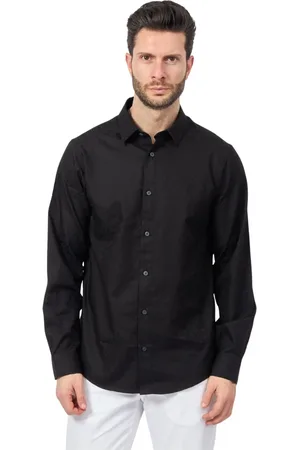 Armani Exchange Homme, Chemises, Noir, Taille: L Chemise noire en coton avec micro motif