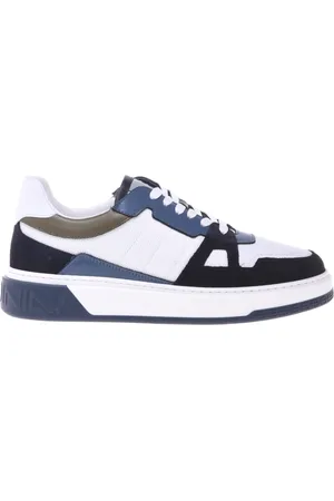 BALDININI Homme, Chaussures, Bleu, Taille: 43 EU suede and white mesh trainer