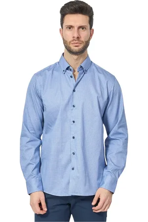 Bugatti Homme, Chemises, Bleu, Taille: XL Chemise Bleue avec Motif Micro All-Over