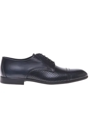 BALDININI Homme, Chaussures, Bleu, Taille: 43 1/2 EU perforated leather lace-up