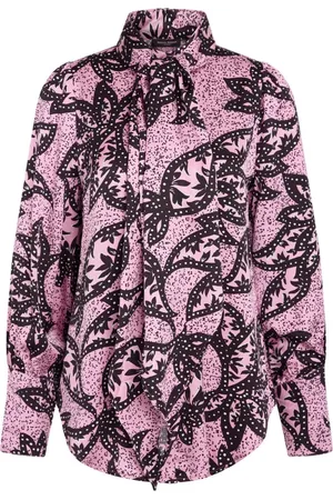 Bruuns Bazaar Femme, Blouses et Chemises, Rose, Taille: 44 FR Chemise rose à manches bouffantes