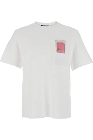 Jacquemus Homme, Tops, Blanc, Taille: S T-shirt blanc avec logo sur la poitrine