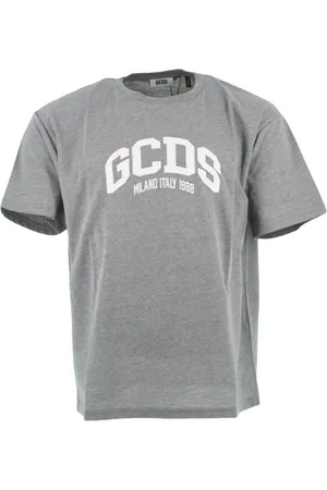 GCDS Homme, Tops, Gris, Taille: L T-shirt et Polo Gris avec Logo