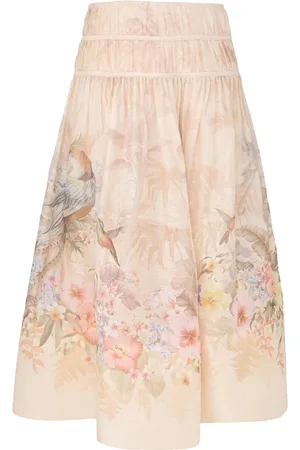 ZIMMERMANN Femme, Jupes, , Taille: 42 FR Jupe Midi Imprimée