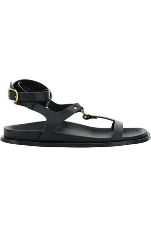 ALOHAS Femme, Chaussures, Noir, Taille: 40 EU Sandales noires en cuir avec bride de cheville