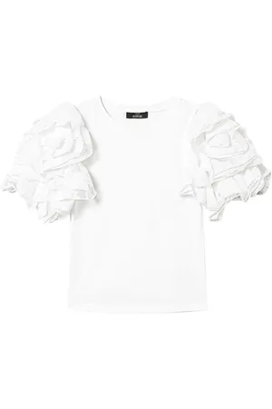 ACTITUDE Femme, Tops, Blanc, Taille: 40 FR T-shirt blanche Slim Fit à manches courtes