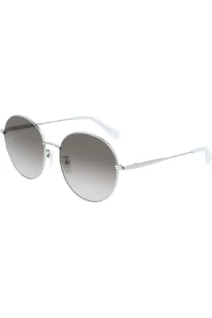 Longchamp Femme, Accessoires, Gris, Taille: ONE Size Lunettes de Soleil en Métal Bleu avec Verres Gris